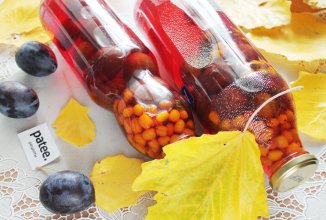 Компот из сливы и облепихи с мятой на зиму