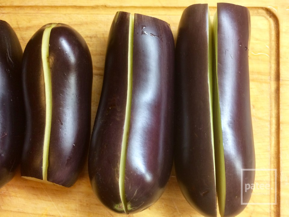 Хот-дог из баклажана. - Шаг 1