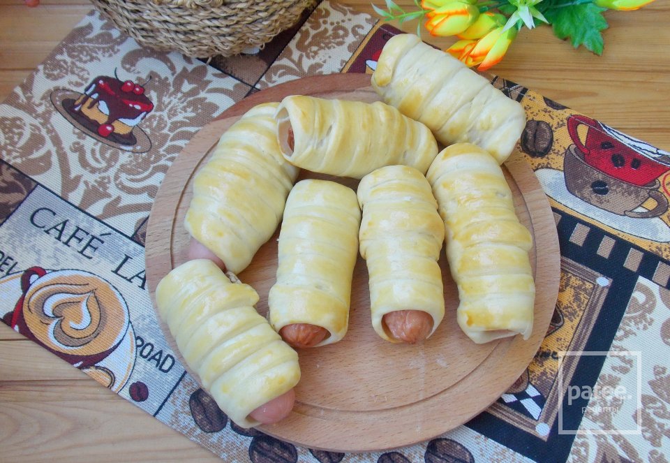 Сосиски в дрожжевом тесте - Шаг 11