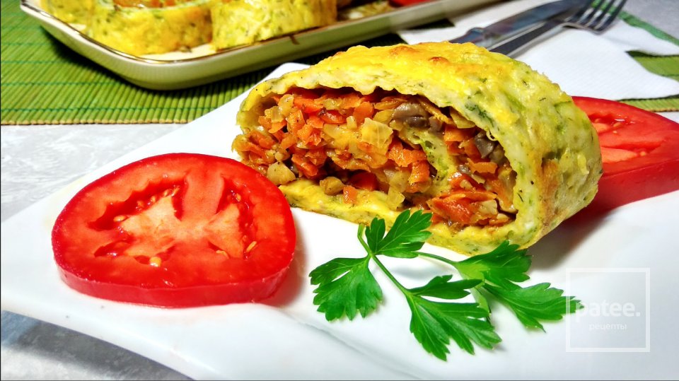 Овощной рулет из кабачков с начинкой - Шаг 14