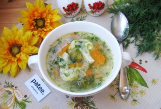 Овощной суп с брюссельской и цветной капустой