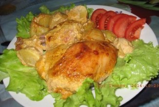 Окорочок запечённый с картошкой