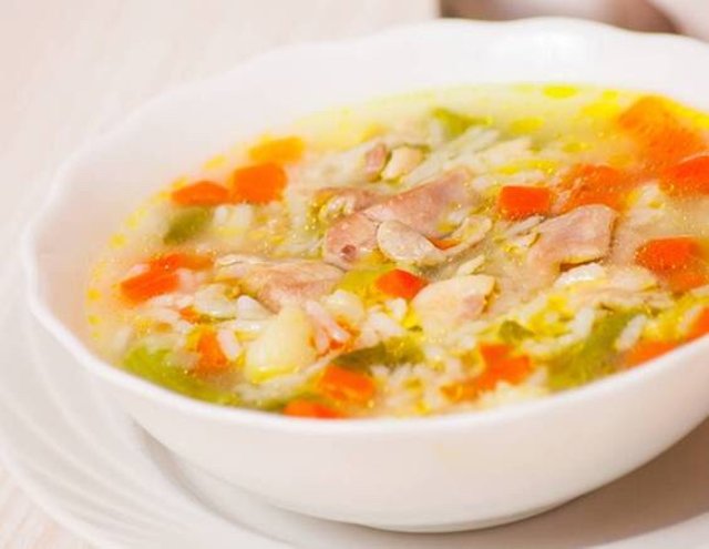Рисовый суп с курицей