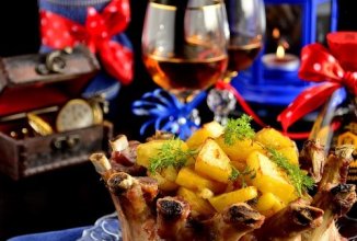 корона из свиных ребер и картофеля