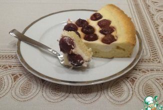 Тарт с черешней и творожным кремом