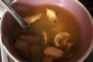 грибной суп с кальмарами