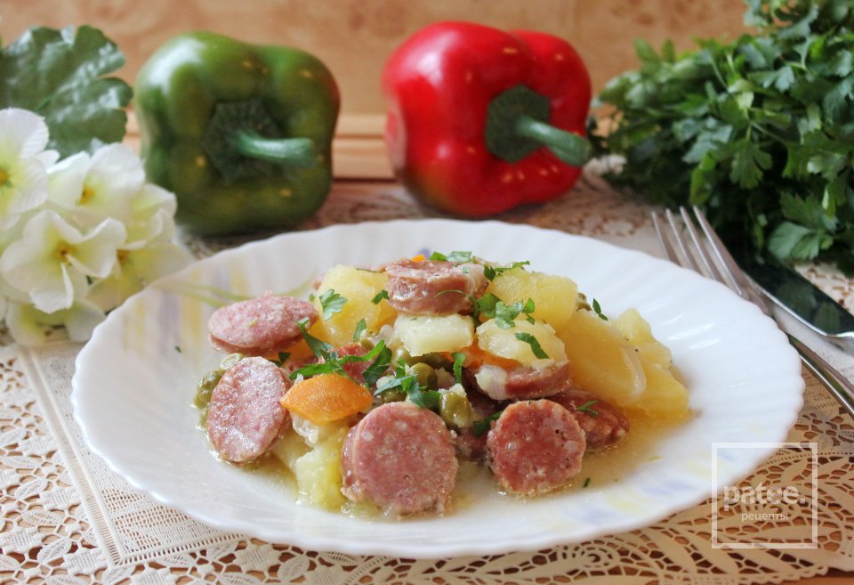 Картофель в горшочке с копчеными колбасками - Шаг 16