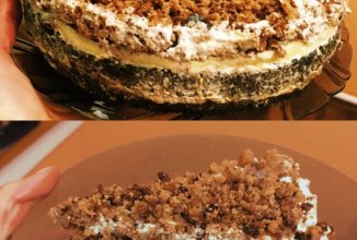 ореховый-шоколадный торт с прослойками