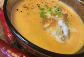 Суп из тыквы с копчёной рыбой.
