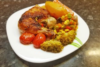 Цыпленок в имбирном маринаде с овощами