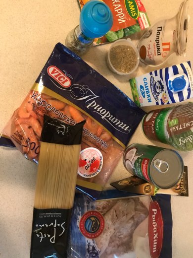 Спагетти с морепродуктами - Шаг 1