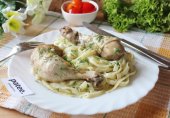 Куриные голени тушеные в пиве