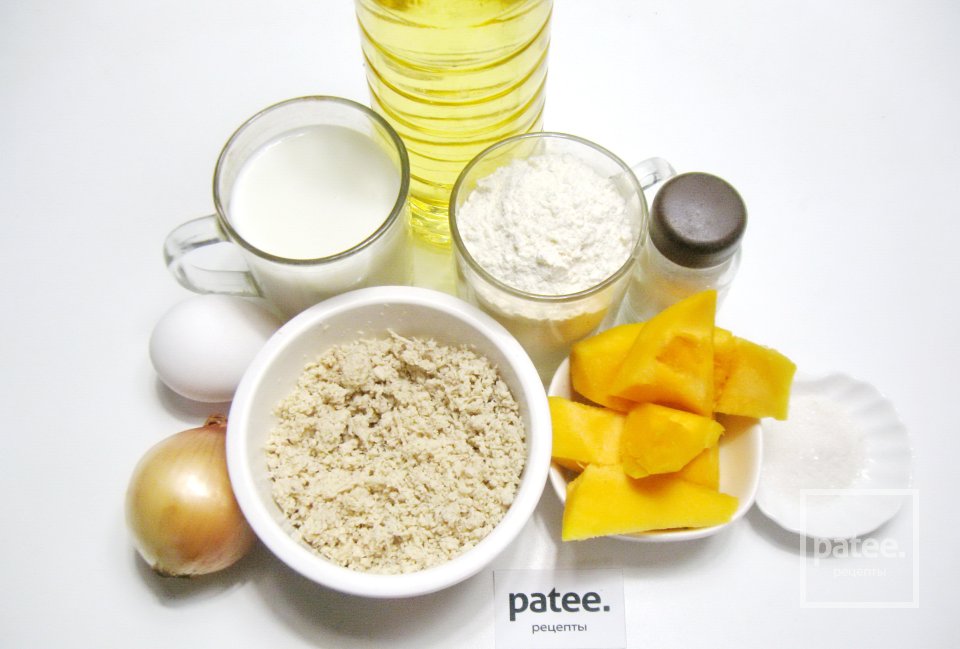 Блины с мясом и тыквой - Шаг 1