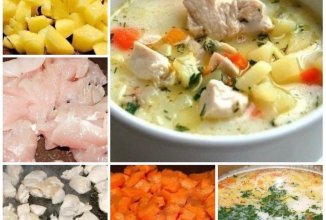 Нежнейший сырный суп с курицей