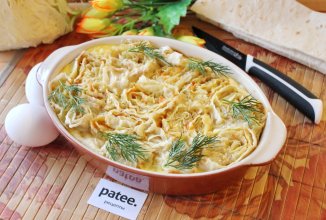 Пирог из лаваша с тушеной капустой
