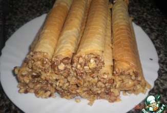 Вафельные трубочки со сгущeнкой