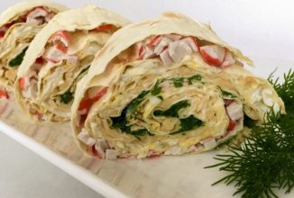 ЛАВАШ С КРАБОВЫМИ ПАЛОЧКАМИ ЯЙЦАМИ