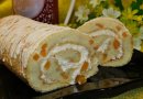 Рулет с творожным сыром и абрикосами