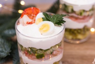 Оливье с креветками