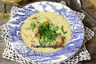 СУП З КРОЛИКА З ВЕРШКАМИ ТА ГІРЧИЦЕЮ