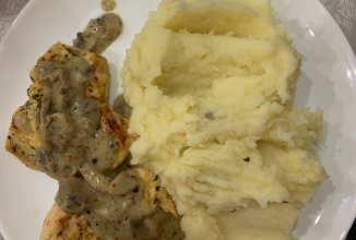 Курица гриль с грибами