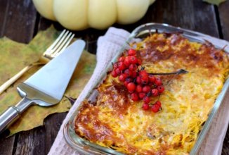Тыквенная запеканка с мясным фаршем.