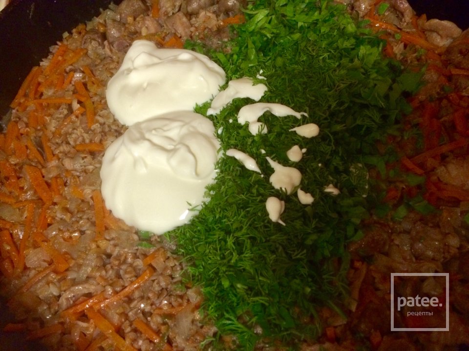 Гречневая каша с куриными потрохами. - Шаг 8