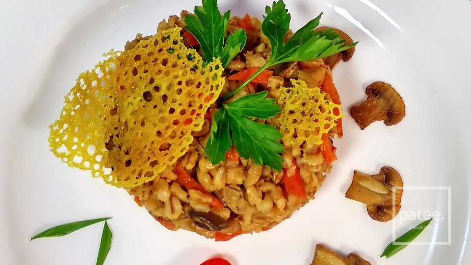 Перловка с грибами и корнем сельдерея в мультиварке - Шаг 9