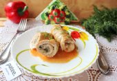 Рулетики из свинины с грибами