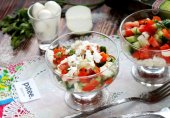Салат овощной с моцареллой "Любимая жена"