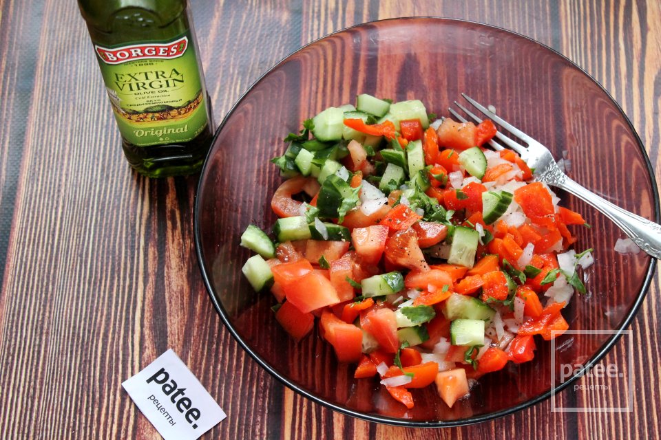 Салат овощной с моцареллой "Любимая жена" - Шаг 13