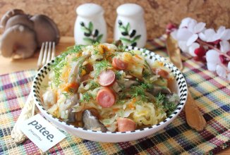 Капуста тушеная с картофелем и грибами