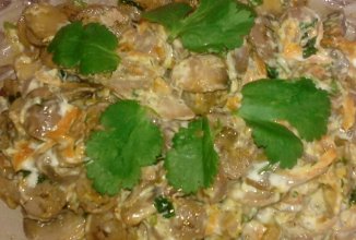 Салат из куриных сердечек