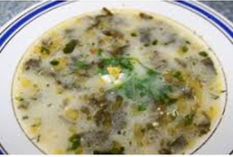 Рецепт: Борщ зеленый "Весенний" - со щавлем, кислым молоком и пшеном