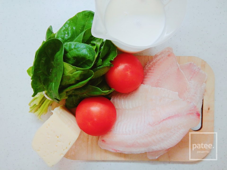 Запечённая тилапия в сливочном соусе со шпинатом - Шаг 1