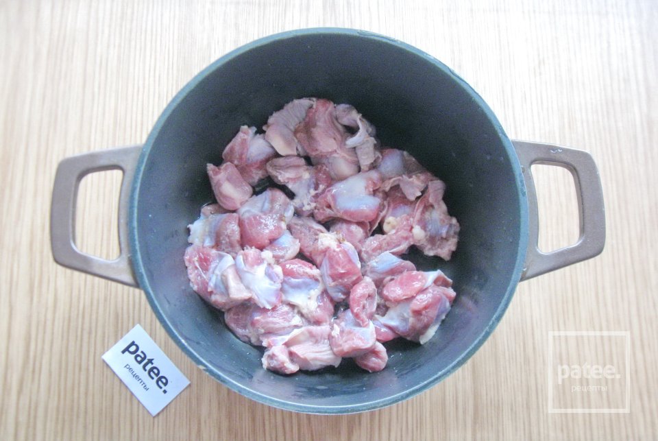 Картофель с грибами и куриными желудками - Шаг 2