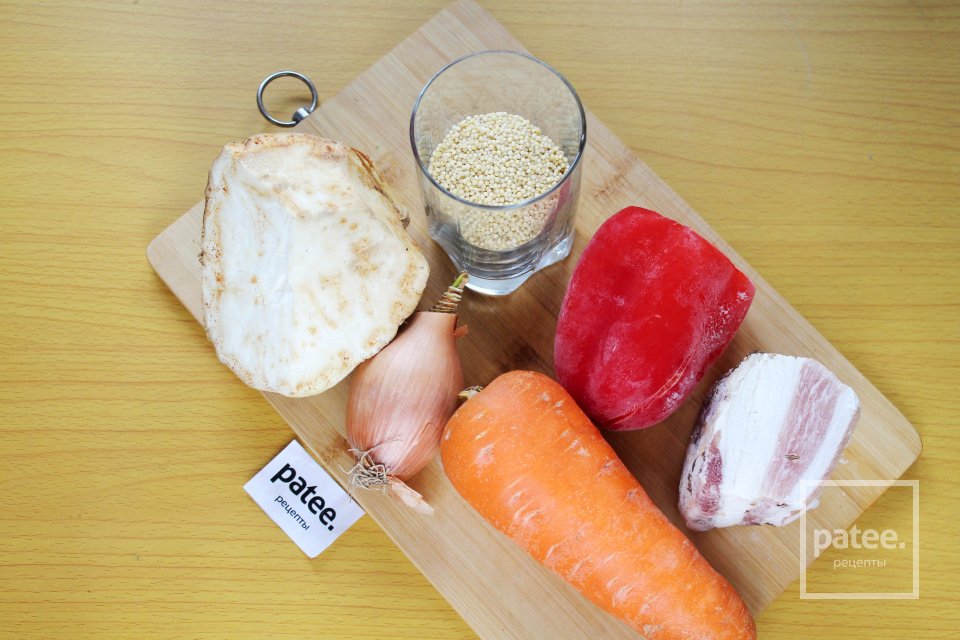 Кулеш с салом и овощами - Шаг 1