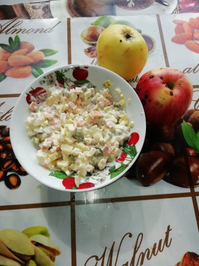 Оливье с яблоком - Шаг 4