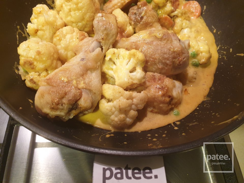 Рис с курицей и цветной капустой под соусом карри - Шаг 10