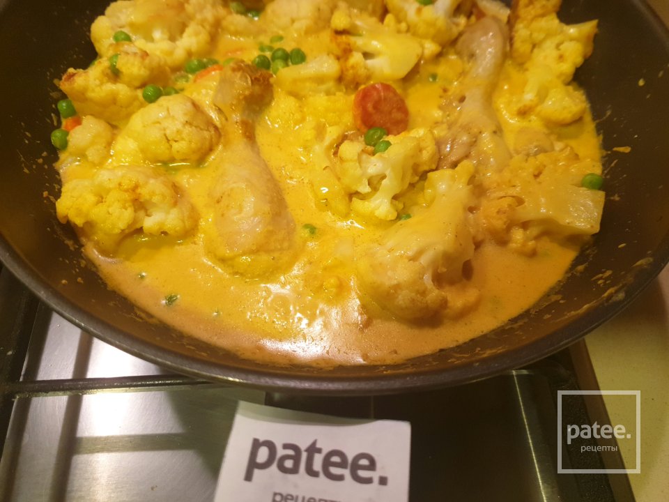 Рис с курицей и цветной капустой под соусом карри - Шаг 11