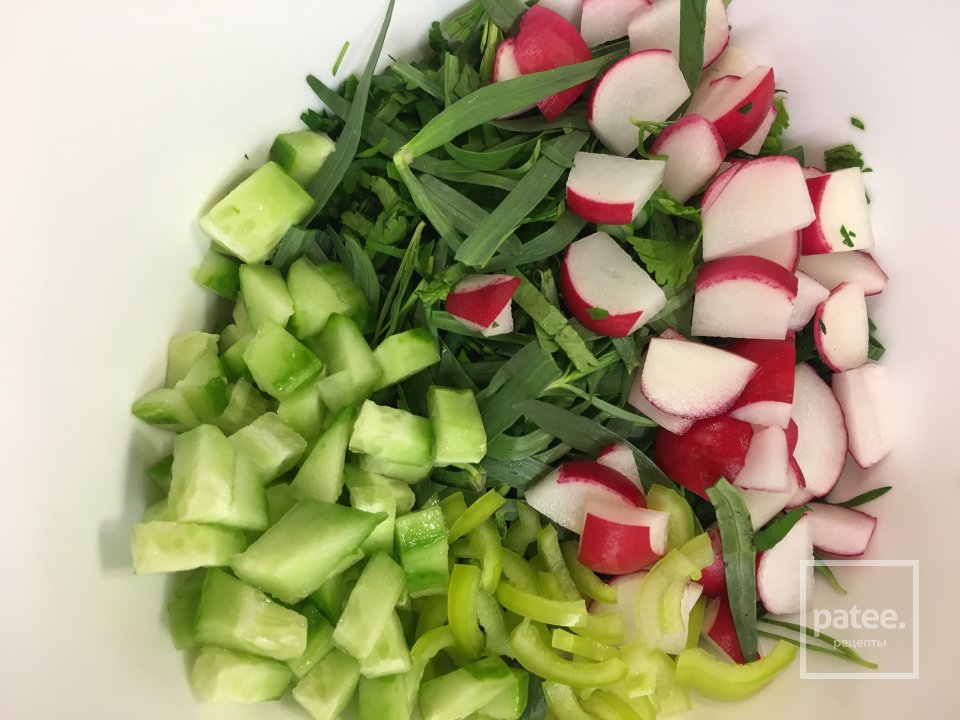 Постный зелёный салат 🥗 в лаваше - Шаг 3