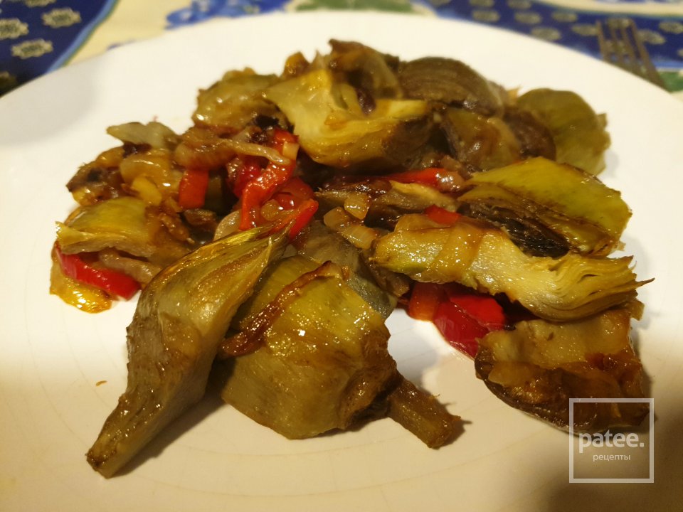 Жареные артишоки с сосисками по-средиземноморски - Шаг 13