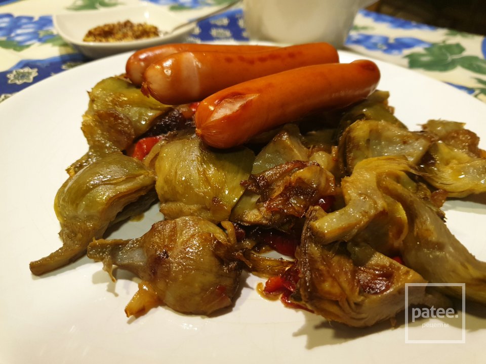 Жареные артишоки с сосисками по-средиземноморски - Шаг 14