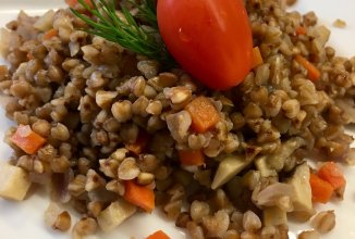 Постная гречка с грибами