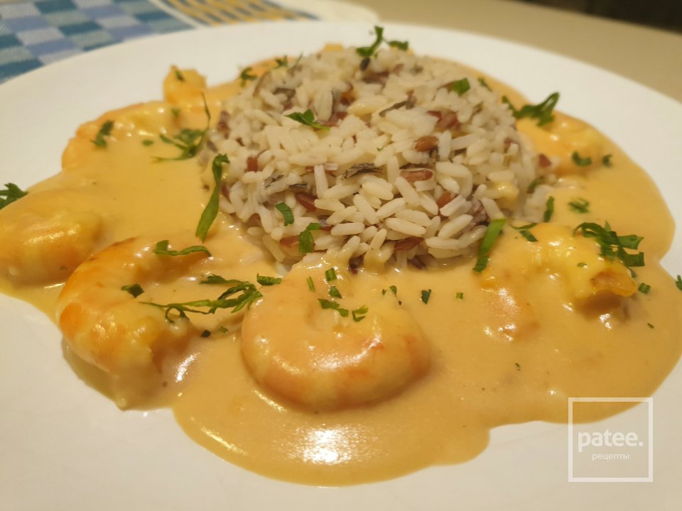 Рис с креветками в соусе бешамель - Шаг 12