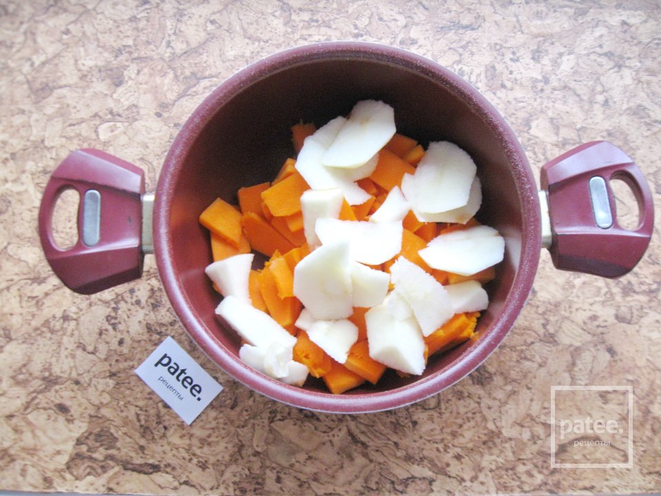 Тыквенная каша с яблоком и рисом - Шаг 3