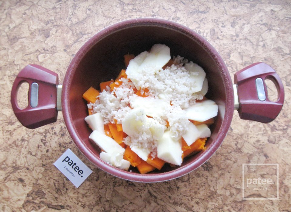 Тыквенная каша с яблоком и рисом - Шаг 4