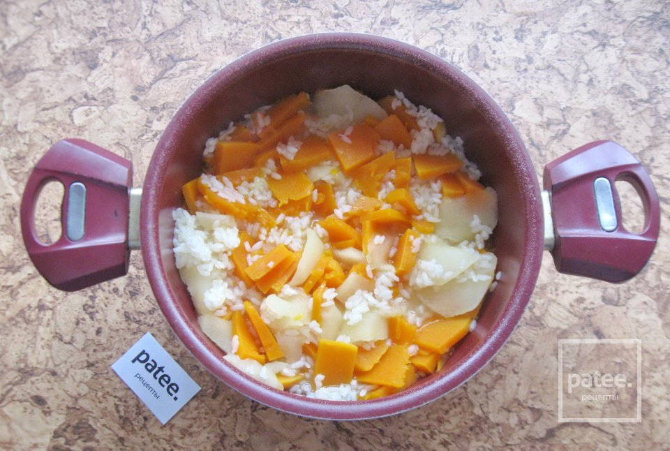 Тыквенная каша с яблоком и рисом - Шаг 5