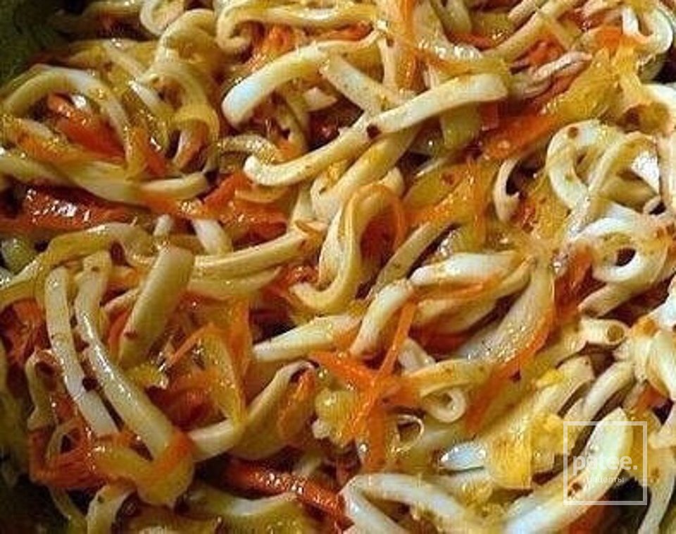 Остренький салат «Оранжевый кальмар» - Шаг 1