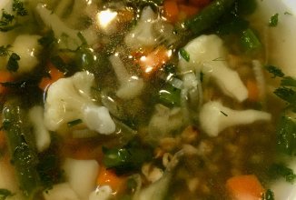 Постный овощной суп с гречкой